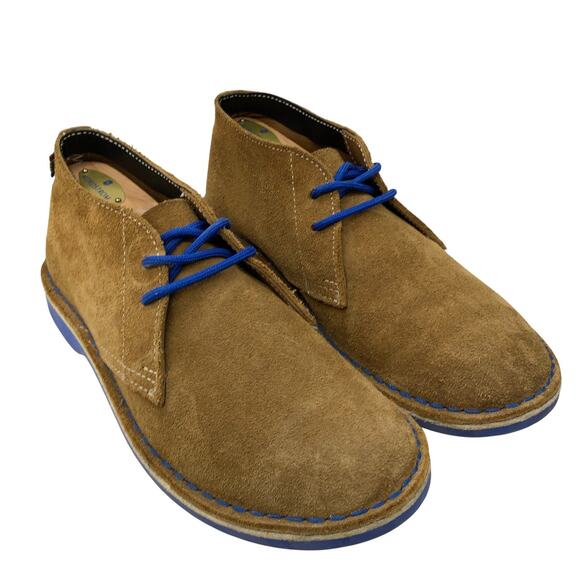 Veldskoen Chukka Boots Mens 7 Brown Suede Blue Sole Lace Up Desert Boot Casual - Picture 1 of 12